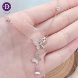  Silver Necklace Baguette Stone 3 Butterfly & 2 CZ Stones - Dây Chuyền Bạc 925 Cao Cấp 3 Cánh Bướm Đính ĐáDdreamer 118́8DCH 