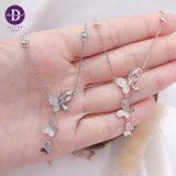  Silver Necklace Baguette Stone 3 Butterfly & 2 CZ Stones - Dây Chuyền Bạc 925 Cao Cấp 3 Cánh Bướm Đính ĐáDdreamer 118́8DCH 