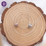  Silver Necklace  Baguette Stone Tube & DEAR Box - Dây Chuyền Bạc 925 Cao Cấp Hộp Trụ Chữ DEAR Đính Đá Baguette Ddreamer 1190DCH 