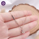  Silver Necklace Heart & Love Tag Chain - Dây Chuyền Bạc 925 Cao Cấp Trái Tim Love  Ddreamer 284DCH 