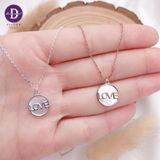  Silver Necklace LOVE Circle Pendant  - Dây Chuyền Bạc 925 Cao Cấp Mặt Tròn Xà Cừ Trắng Ddreamer 1180DCH 