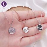  Silver Necklace LOVE Circle Pendant  - Dây Chuyền Bạc 925 Cao Cấp Mặt Tròn Xà Cừ Trắng Ddreamer 1180DCH 