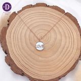  Silver Necklace LOVE Circle Pendant  - Dây Chuyền Bạc 925 Cao Cấp Mặt Tròn Xà Cừ Trắng Ddreamer 1180DCH 