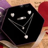  Jewelry Gift Set - Bộ Trang Sức Trái Tim Đính Đá CZ Nữ Tính - Heart Gift Set 