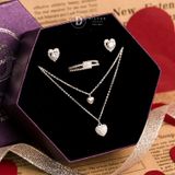  Jewelry Gift Set - Bộ Trang Sức Trái Tim Đính Đá CZ Nữ Tính - Heart Gift Set 