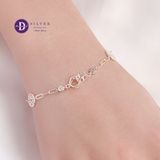  Lucky Coin & Heart Holding Ring Silver Bracelet - Vòng Tay Bạc 925 Đồng Tiền May Mắn & Khoen Trái Tim 1296VTH 