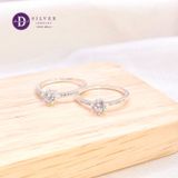  Nhẫn Bạc 925 Princess 1 Viên Đá CZ 4.5li Ổ Chấu Vương Miện - Mini Stone Crown  - Silver 925 Rings - P2620NH Ddreamer 