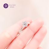  Nhẫn Bạc 925 Princess 1 Viên Đá CZ 6li Kiểu 6 Chấu - CZ Stone 6mm - Silver 925 Rings - P2621NH Ddreamer 