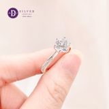  Nhẫn Bạc 925 Princess 1 Viên Đá CZ 6li Kiểu 6 Chấu - CZ Stone 6mm - Silver 925 Rings - P2621NH Ddreamer 