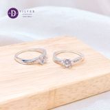  Nhẫn Bạc 925  Princess 1 Viên Đá CZ 5li Kiểu 6 Chấu - CZ Stone 5mm - Silver 925 Rings - 2622NH Ddreamer 