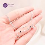  Simple Star Line Double Chain Silver Bracelet - Lắc Tay Bạc 925 Kiểu 2 Dây Ngôi Sao Trơn Đơn Giản 1300VTT 