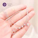  Simple Star Line Double Chain Silver Bracelet - Lắc Tay Bạc 925 Kiểu 2 Dây Ngôi Sao Trơn Đơn Giản 1300VTT 