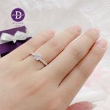  Nhẫn Bạc 925  Princess 1 Viên Đá CZ 5li Kiểu 6 Chấu - CZ Stone 5mm - Silver 925 Rings - 2622NH Ddreamer 