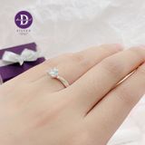  Nhẫn Bạc 925  Princess 1 Viên Đá CZ 5li Kiểu 6 Chấu - CZ Stone 5mm - Silver 925 Rings - 2622NH Ddreamer 