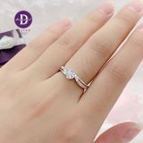  Nhẫn Bạc 925 Princess 1 Viên Đá CZ 4.5li Kiểu 6 Chấu Đai Chéo - CZ Stone 4.5mm - Silver 925 Rings - P2624NH Ddreamer 