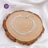  Premium Double Stone Line Freesize Silver Bracelet - Vòng Tay Dây Rút Premium 2 Hàng Đá CZ - 1302VTH - Gợi Ý Quà Tặng 