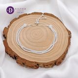  Premium Double Stone Line Freesize Silver Bracelet - Vòng Tay Dây Rút Premium 2 Hàng Đá CZ - 1302VTH 