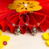  Vòng Tay Charm Mèo Thần Tài Chiêu Tài Lộc & May Mắn - Vòng Thắt Thủ Công Charm Bạc 925 Tết 