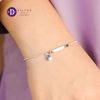 The Bar Flat Full Moon Silver Bracelet Vòng Tay Bạc 925 Thanh Bạc Tag Tròn (Dây Bi) - 717VTT