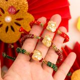  Vòng Tay Mèo Thần Tài Vàng May Mắn - Vòng Dây Thắt Thủ Công Phối Charm Mèo Bạc 925 