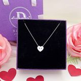  Heart Button Silver Necklace - Dây Chuyền Trái Tim Khắc Chữ Bạc 925 - Dây Chuyền Valentine - Ddreamer 004DCT 