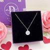 Heart Big fullmoon Tag Necklace Silver - Dây Chuyền Bạc 925 Mặt Hình Tròn Chi Tiết Trái Tim Đính Đá - Dây Chuyền Valentine - Ddreamer796DCH