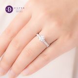  Nhẫn Nữ Đá Moissanite 6.3li Ổ Trái Tim Nơ Dễ Thương - Nhẫn Bạc 925 Xi Kim Cao Cấp Đính Đá Moissanite - Ddreamer MR005 