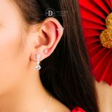  Teardrop Falling Stone Silver Earrings - Bông Tai Kiểu Giọt Nước Đính Đá Bạc 925 - Ddreamer - 3063BTH 