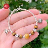  Vòng Tay Đá Mắt Hổ - Vòng Tay Đá Phong Thủy Mix Charm Bạc 925 Ddreamer 