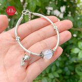  Vòng Tay 1 Viên Đá Moon &  Charm Hồ Ly - Vòng Tay Đá Phong Thủy Mix Charm Bạc 925 Ddreamer 