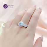  Silver Ring - Nhẫn Bạc 925 Cao Cấp - Nhẫn Premium Đá Chủ 6li Ổ Hoa 2 Tầng Baguette/CZ Đai 3 Line Đá  - P2639NH - Ddreamer 