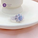  Queen Flower Silver Ring - Nhẫn Bạc 925 Cao Cấp - Nhẫn Premium Đá Chủ 7li Ổ Đá Hoa Đính Đá 3.5li  - P2634NH - Ddreamer 