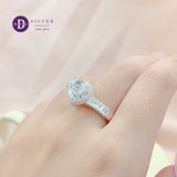  Silver Ring - Nhẫn Bạc 925 Cao Cấp - Nhẫn Premium Ổ Tròn Halo 10.5mm Đá Chủ 6li - P2636NH - Ddreamer 