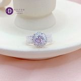  Silver Ring - Nhẫn Bạc 925 Cao Cấp - Nhẫn Premium  Hoa Xoáy Đá Baguette Đá Chủ 6li Bản Đá Baguette Chéo - P2637NH - Ddreamer 