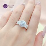  Silver Ring - Nhẫn Bạc 925 Cao Cấp - Nhẫn Premium  Hoa Xoáy Đá Baguette Đá Chủ 6li Bản Đá Baguette Chéo - P2637NH - Ddreamer 