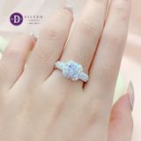  Silver Ring - Nhẫn Bạc 925 Cao Cấp - Nhẫn Premium  Đá Chủ 6li Ổ Vuông Đá Baguette - P2625NH - Ddreamer 