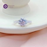  Silver Ring - Nhẫn Bạc 925 Cao Cấp - Nhẫn Premium Hoa Mai 8 Viên Đá 2.5li Đá Chủ 6.5li Đai Đá Vuông 2li - P2629NH - Ddreamer 