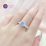  Silver Ring - Nhẫn Bạc 925 Cao Cấp - Nhẫn Premium Hoa Mai 8 Viên Đá 2.5li Đá Chủ 6.5li Đai Đá Vuông 2li - P2629NH - Ddreamer 