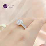  Silver Ring - Nhẫn Bạc 925 Cao Cấp - Nhẫn Premium  Sunflower Đá Baguette Đá Chủ 5li Đai Đá Baguette - P2628NH - Ddreamer 