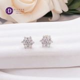  Snowflake Silver Earrings -  Hoa Tai Hoa Tuyết Đính Đá Baguette Ddreamer - 3088BTH 