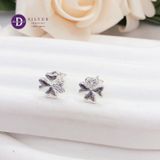  Lucky Flower Silver Earrings - Hoa Tai Cỏ 4 Lá 1 Cánh Đính Đá  Ddreamer - 3089BTH 