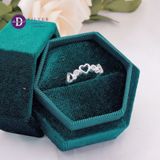  3 Hearts & 2 Round Stone Silver Ring - Nhẫn Trái Tim Đính Đá - Ddreamer 2653NH 