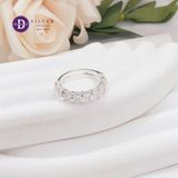  Baguette Band Silver Ring - Nhẫn Bạc 925 Cao Cấp  - Nhẫn Premium 9 Vẫy Rồng Đính Đá Baguette & Móc Máy - P2649NH - Ddreamer 