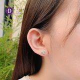  Lucky Flower Silver Earrings - Hoa Tai Cỏ 4 Lá 1 Cánh Đính Đá  Ddreamer - 3089BTH 