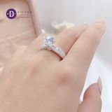  Cz Stone Silver Ring - Nhẫn Bạc 925 Cao Cấp -  Nhẫn Premium Đá Chủ 8li - Đai Nhẫn Oval 3 Line Đá  - P2674NH - Ddreamer 