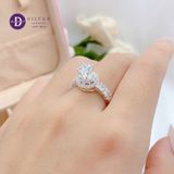  Cz Stone Silver Ring - Nhẫn Bạc 925 Cao Cấp -  Nhẫn Premium Ổ Halo Tròn Đai Đá Baguette - Đá Chủ 6.3li - P2677NH - Ddreamer 