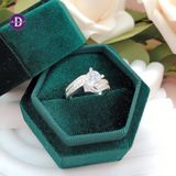  Cz Stone Silver Ring - Nhẫn Bạc 925 Cao Cấp - Nhẫn Premium 2 Line Đính Đá Chéo - Đá Chủ 6.3li  - P2676NH - Ddreamer 