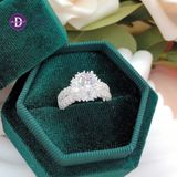  Cz Stone Silver Ring - Nhẫn Bạc 925 Cao Cấp -  Nhẫn Premium Ổ Vuông Đính Đá Baguette Đai Oval Line Baguette - Đá Chủ 6li - P2675NH - Ddreamer 