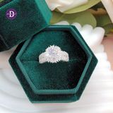  Cz Stone Silver Ring - Nhẫn Bạc 925 Cao Cấp -  Nhẫn Premium Ổ Vuông Đính Đá Baguette Đai Oval Line Baguette - Đá Chủ 6li - P2675NH - Ddreamer 