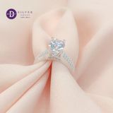  Cz Stone Silver Ring - Nhẫn Bạc 925 Cao Cấp -  Nhẫn Premium Bản 3 Line Đá - Đá Chủ 7.2li  - P2680NH - Ddreamer 